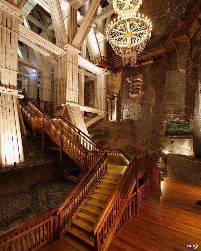 Польская соляная шахта выглядит как дворец познавательно