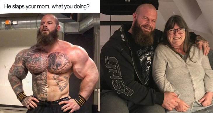 Известный культурист узнал, что стал героем грозного мема, и ответил на это неожиданным образом