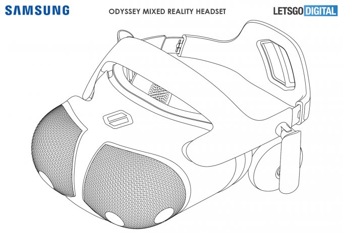 Виртуальный шлем Samsung в форм-факторе глаз мухи Samsung, insideout, камер, данные, пользователя, встроенными, четырьмя, оснащена, отслеживание, гарнитура, камерами, более, корпусу, предыдущими, моделями, патентованной, версии, устройства, встроенных, значительно