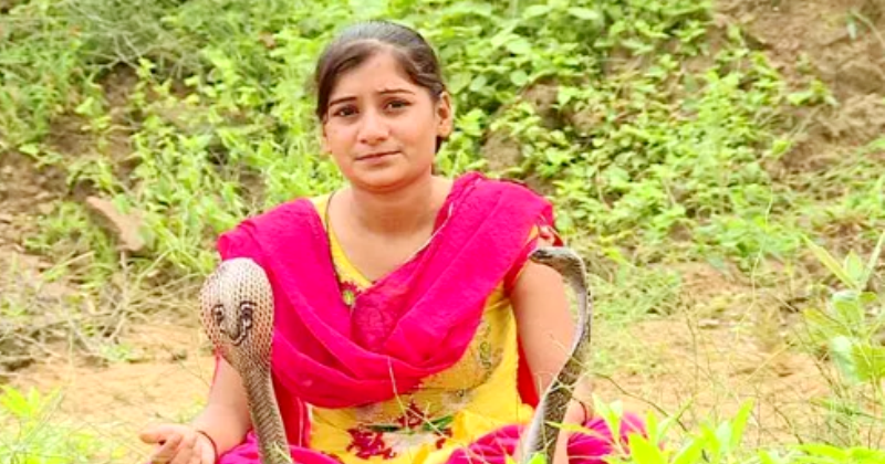Каджол Хан: индийская девочка, которая ладит со змеями
