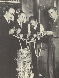 Gathering around the stock ticker during the 1929 stock market crash.