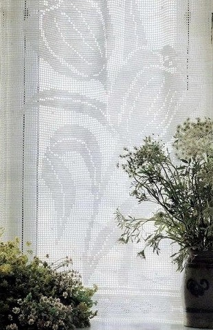 Занавески филейным узором
