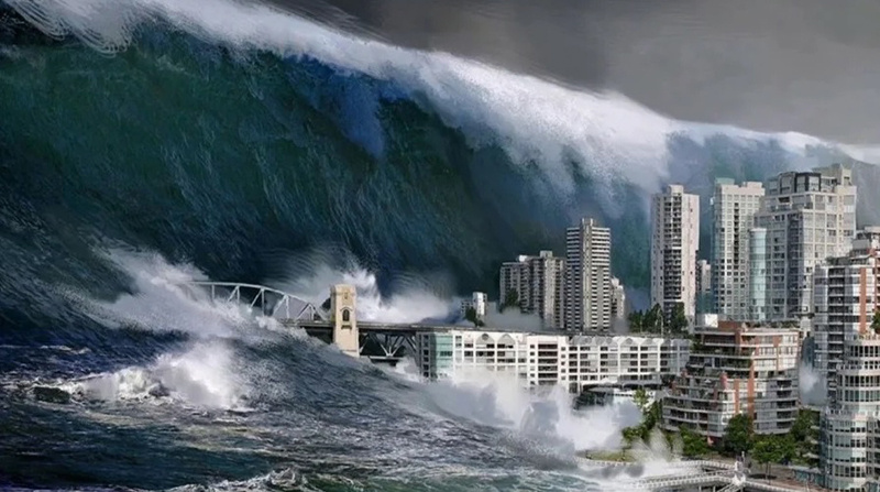   Цунами от взрыва "Посейдона" может достигать высоты в 500 метров