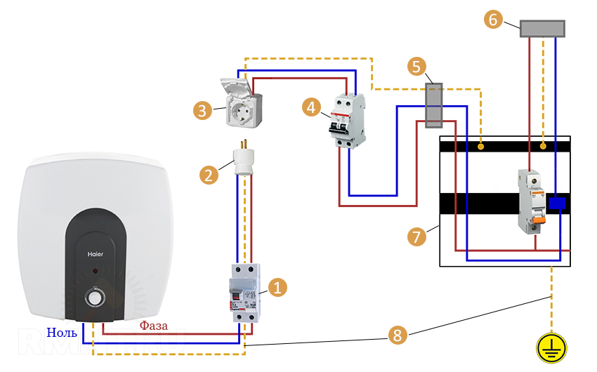 электроподключение водонагревателя