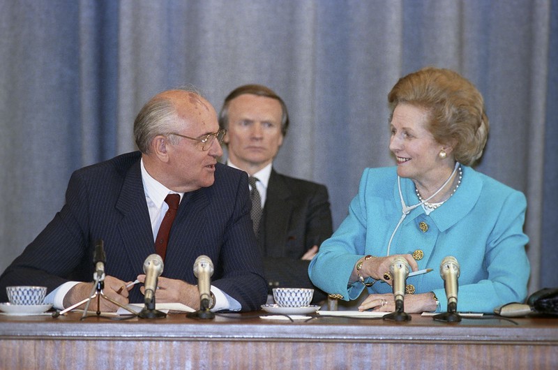 1990 Совместная пресс-конференция Маргарет Тэтчер и Михаила Горбачева в Москве, РИА Новости.jpg