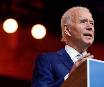 U.S. President-elect Joe Biden delivers a pre-Thanksgiving speech at his transition headquarters in Wilmington, Delaware, U.S., November 25, 2020. REUTERS/Joshua Roberts