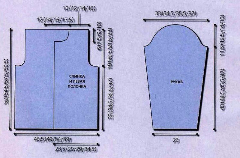 Выкройка трикотажного жакета одежда,рукоделие,своими руками