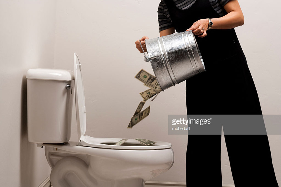 Dollars down the toilet