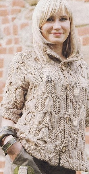 Оригинальный жакет спицами