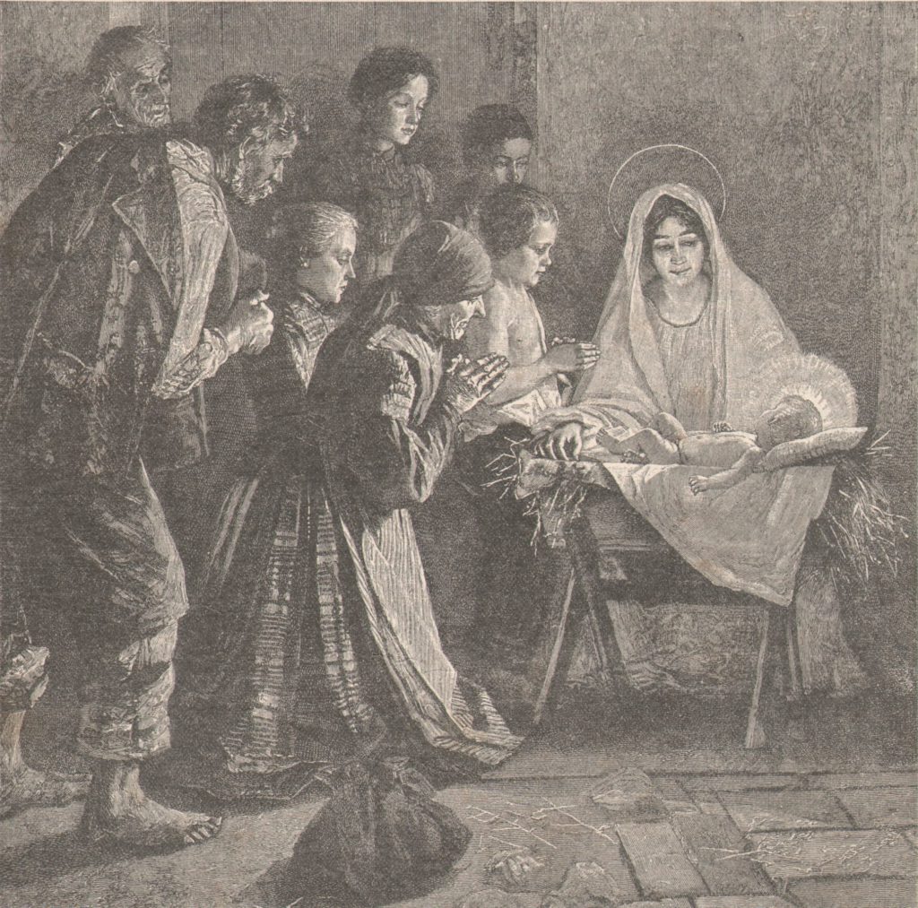 Репродукция картины В. Фирле "В святую ночь". 1905 год. 