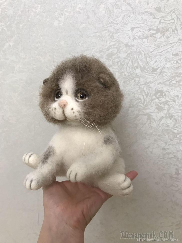 Котенок Листик игрушки,рукоделие,своими руками