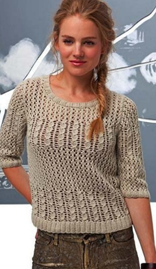 Пуловер с рукавами 3/4