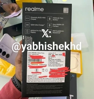 В Сеть слили коробку Realme GT 7T, откуда стали известны ключевые характеристики