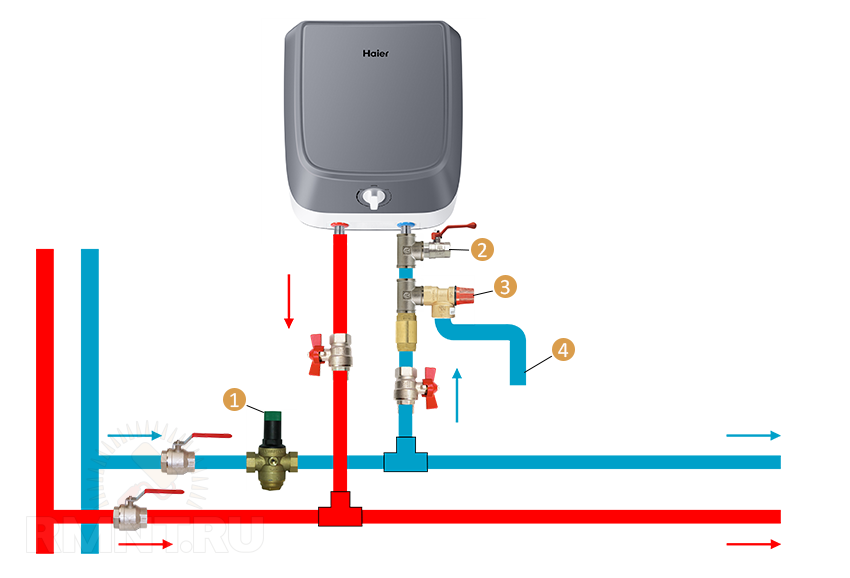 схема обвязки водонагревателя накопительного