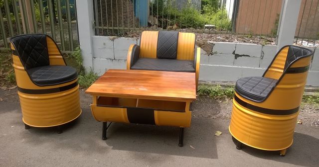 Мебель из самых обычных бочек. handmake,поделки для сада,поделки своими руками,разное