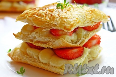 Мильфей с клубникой