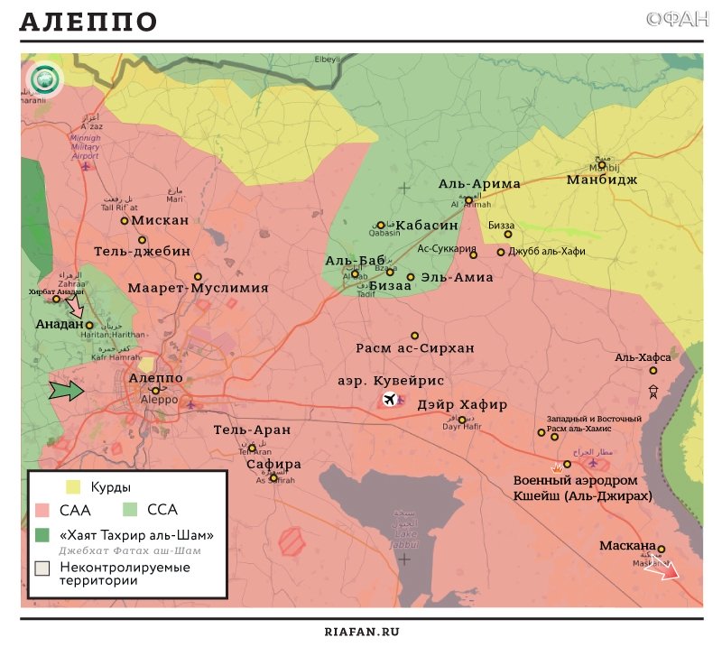 Карта военных действий — Алеппо