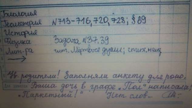 16 замечаний в школьных дневниках, от которых даже и не знаешь, смеяться или плакать