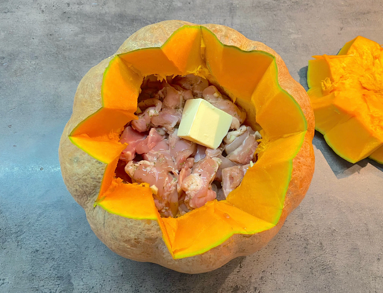 Съедобный горшочек с КУРИЦЕЙ: простое, вкусное и очень сочное блюдо из тыквы