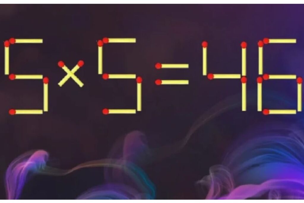Головоломка со спичками: как исправить равенство 5 × 5 = 46