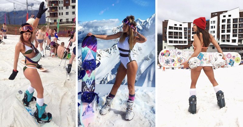 Самые сногсшибательные девушки "голого спуска" в Сочи Boogelwoogel, девушки, красота, лыжи, природа, россия, сноуборд, сочи