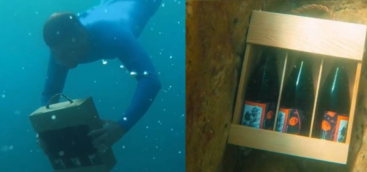 Крымский винодел ради эксперимента захоронил бутылки на дне Черного моря Крымский винодел ради эксперимента захоронил бутылки на дне Черного моря Общество