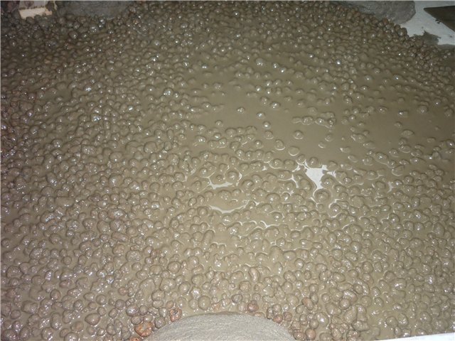 керамзит пролитый цементным молочком