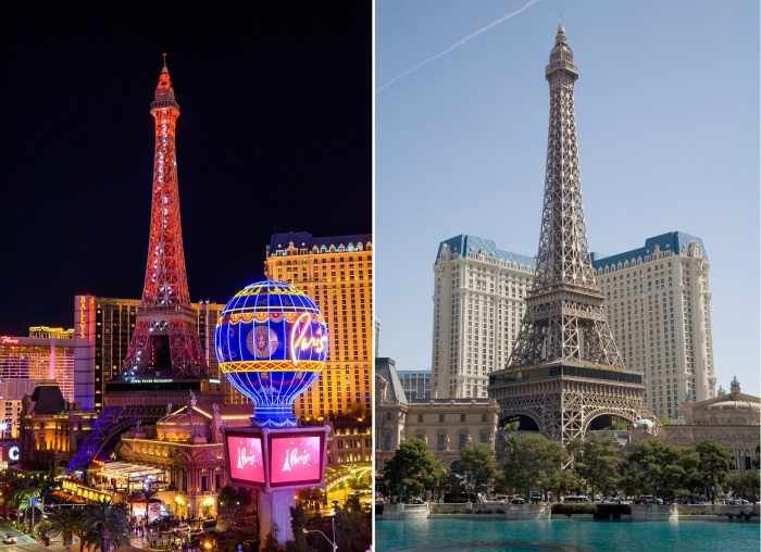 Эйфелева башня в Лас-Вегасе представляет собой половинчатую копию культовой достопримечательности Парижа (штат Невада, США).