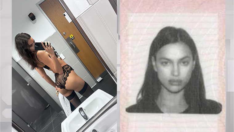 Ирина Шейк показала селфи в нижнем белье вместе с фото на паспорт