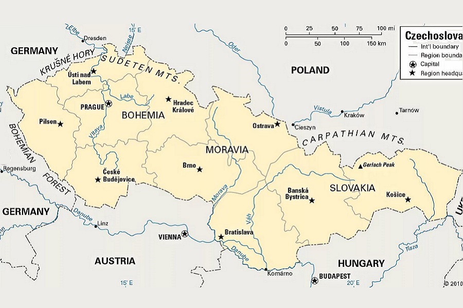 Карта чехословакия на русском