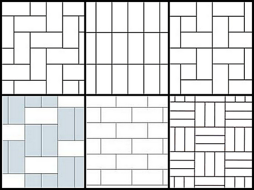 варианты раскладки прямоугольной плитки