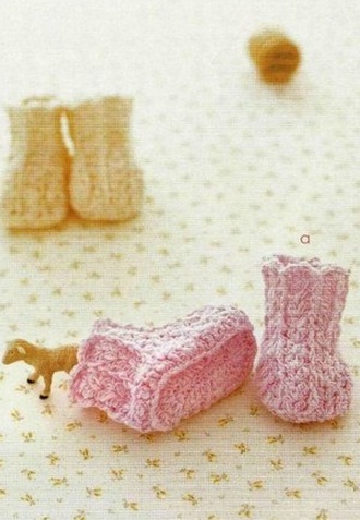 Детские башмачки крючком