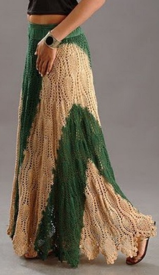 Длинная вязаная юбка