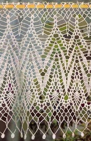 Вязание занавески крючком