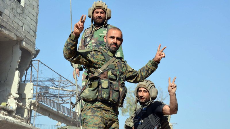 Сирийская армия в квартале Аль-Кабун