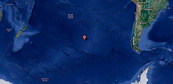 Точка Немо на карте Земли. /Фото: pikabu.ru