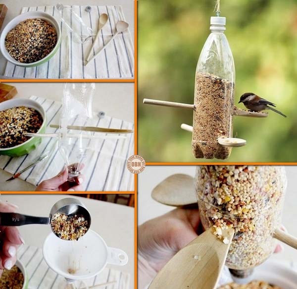 Кормушка для птиц из пластиковых бутылок
