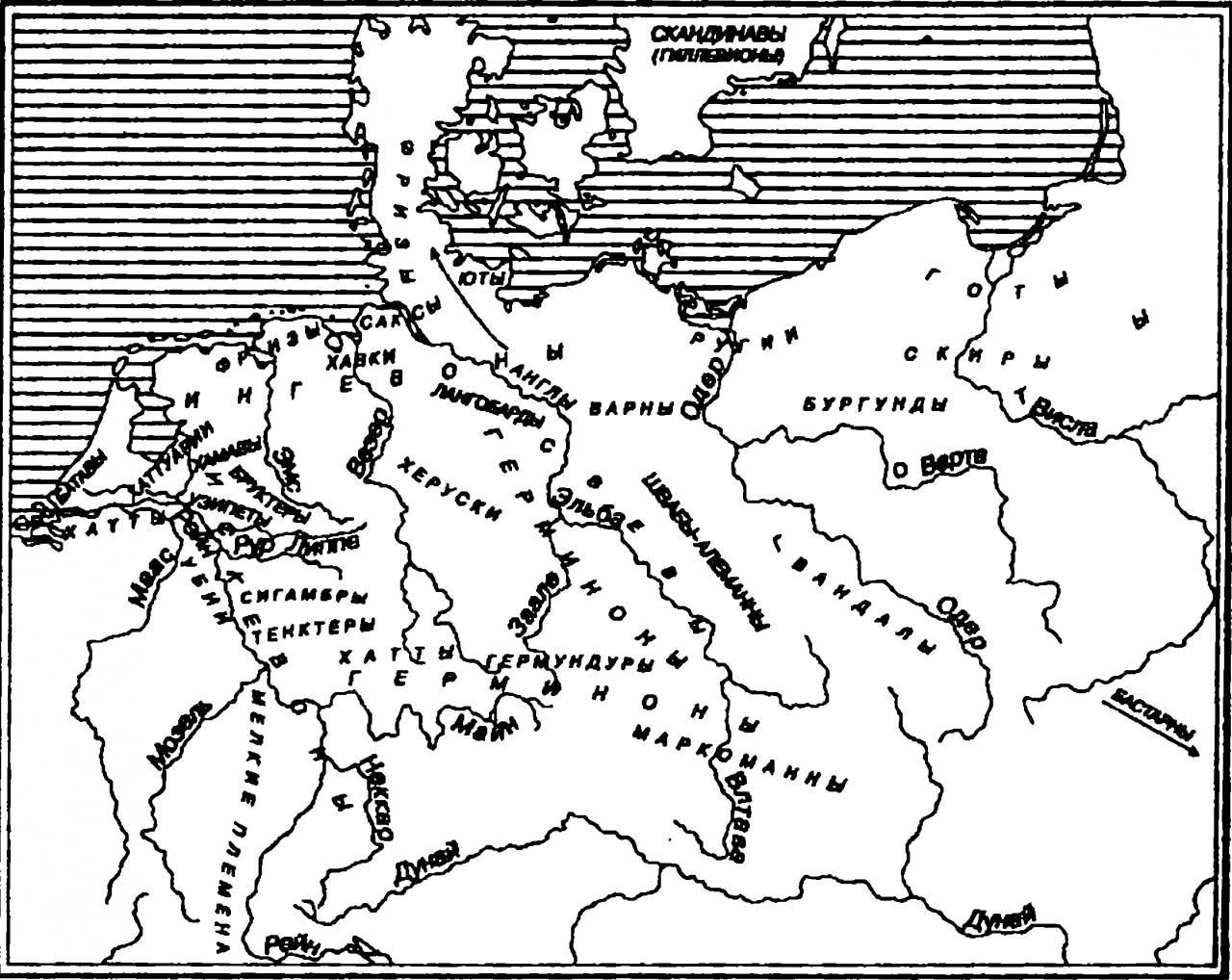 Древнегерманские племена карта