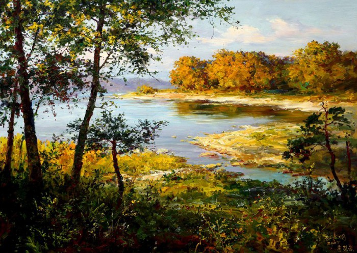 пейзажи художник Hong Cheolung - 09