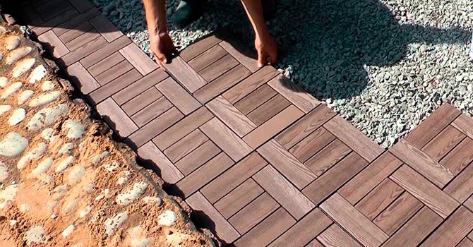 Тротуарная плитка из террасной доски