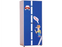 ЛЕО Шкаф 2D алюминий синий