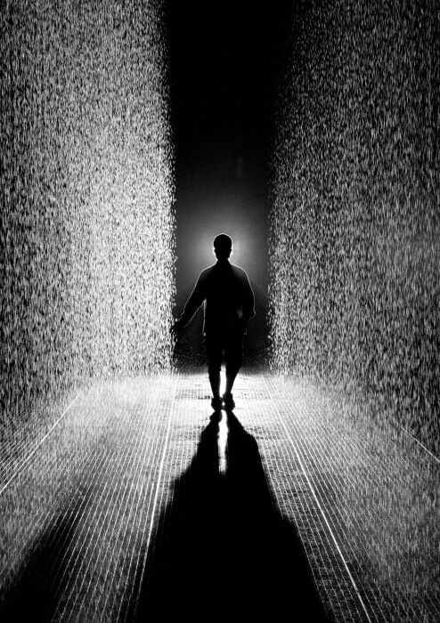 Random International: Rain Room, 2013 год. \ Фото: pinterest.com.au.