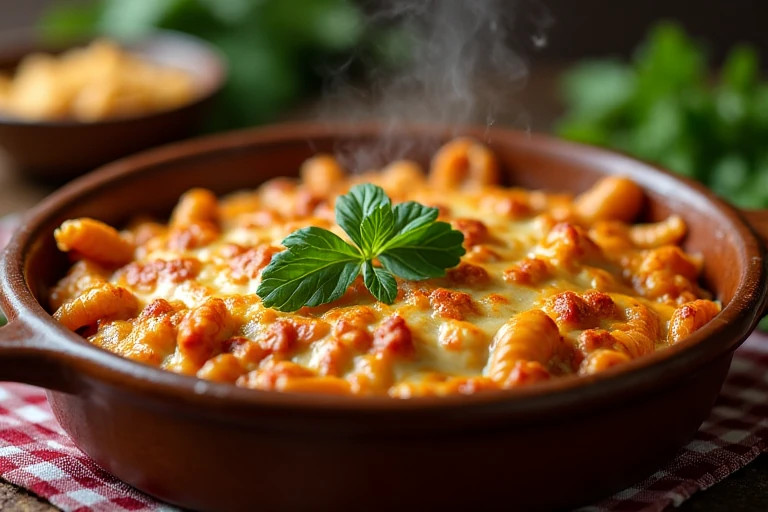 Макароны с фаршем из духовки
