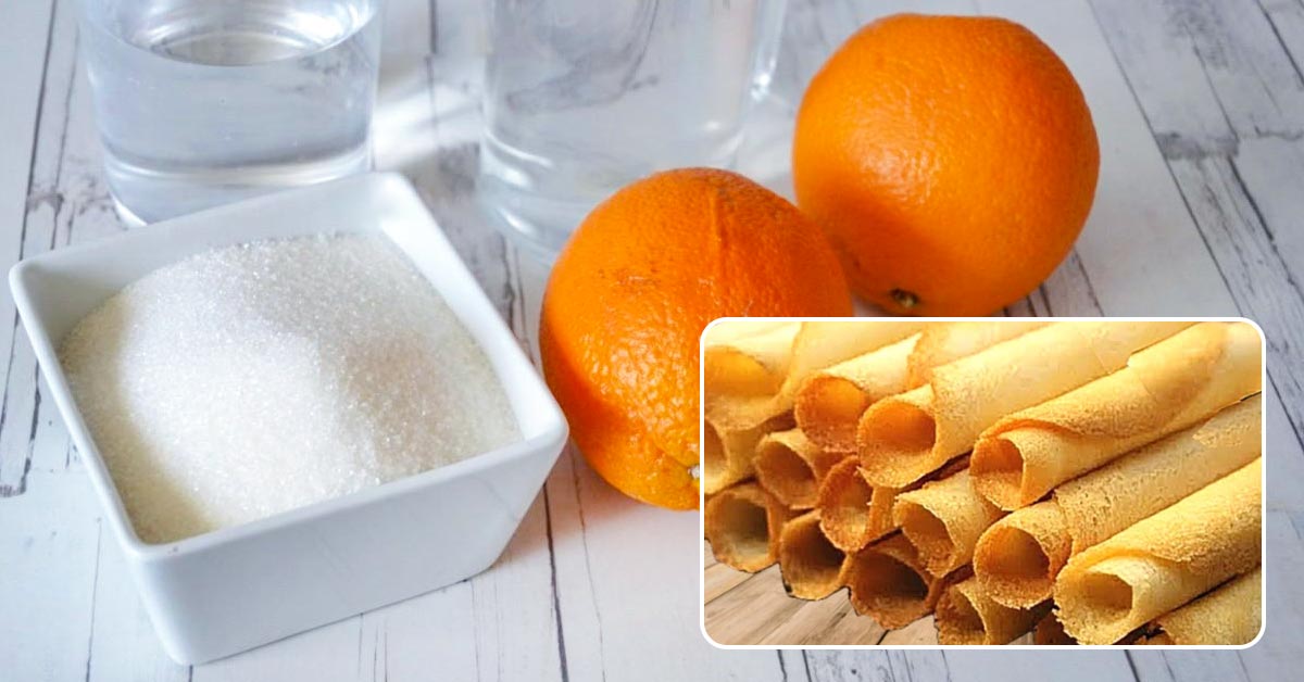 Сахарные трубочки с апельсином сладкая выпечка