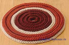 Вязание крючком коврик круглый
