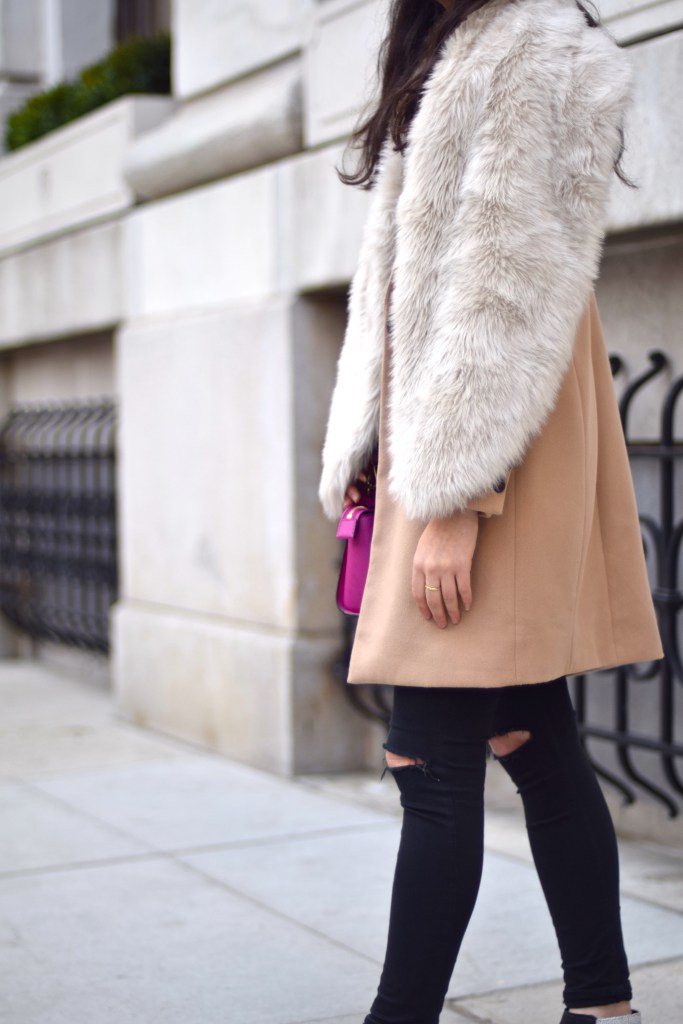 camel coat and fur stole 4