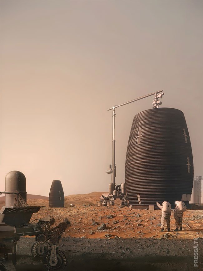 3D-печатные дома для жизни на Марсе