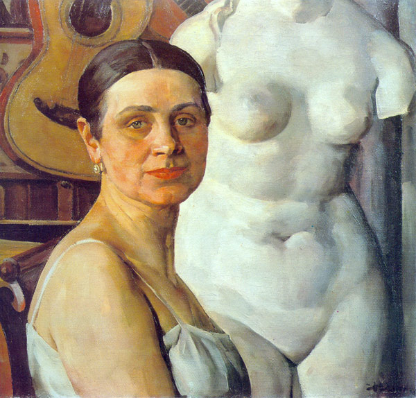 Портрет К.А.Юон, жены художника. 