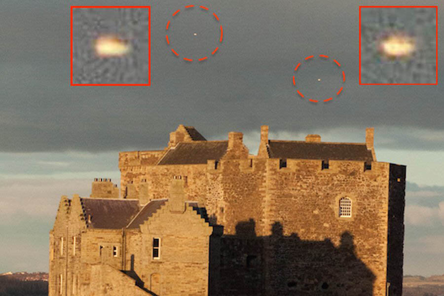 Снимок очевидца НЛО у замка вблизи Боннибридж
