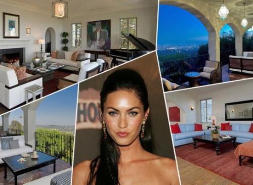 Меган Фокс (Megan Fox)   Расположение: Лос-Анджелес   Экспликация: 5 ванных комнат и 4 спальни   Особенности интерьера: сочетание старинной и современной мебели; в наличии - камин, картины, рояль; дверей почти нет, всюду арки